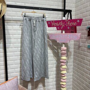 Jacquard Wide Leg Baggy Sweatpants- C4169